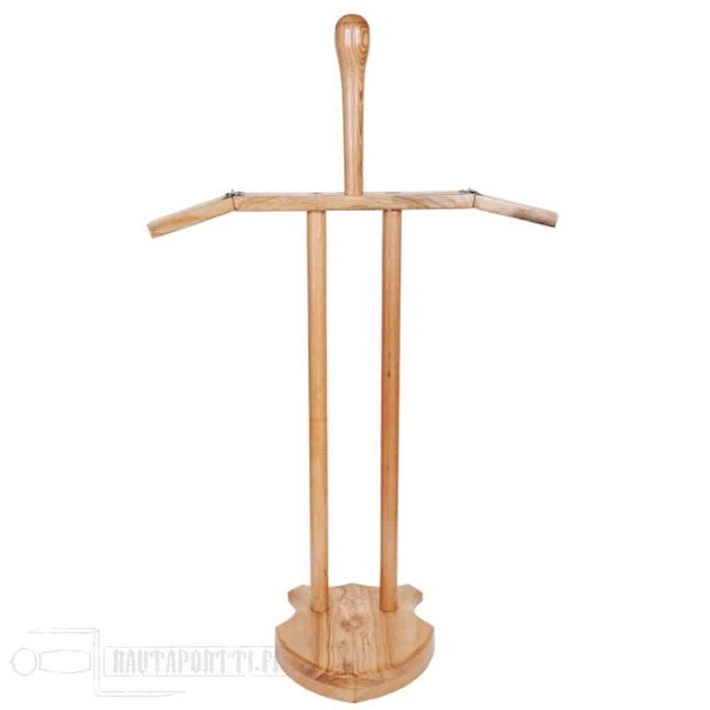 Universal Metal Armour Stand With Brown Wooden Pedestal