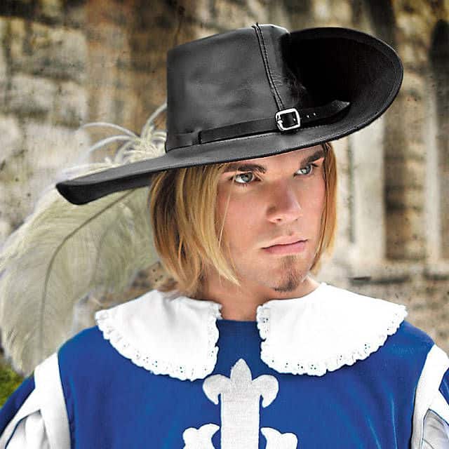 Cavalier/Renaissance/Pirate Hat with pin and Feathers in 4 Colors & 3 Sizes 