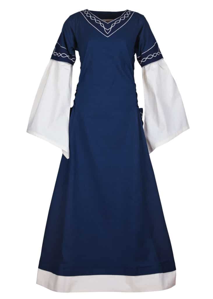 Blue and White Dress, 12th Century Bliaut - Irongate Armory
