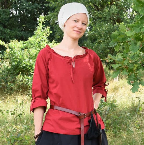 Red Medieval Blouse with 3/4 Sleeves - Irongate Armory