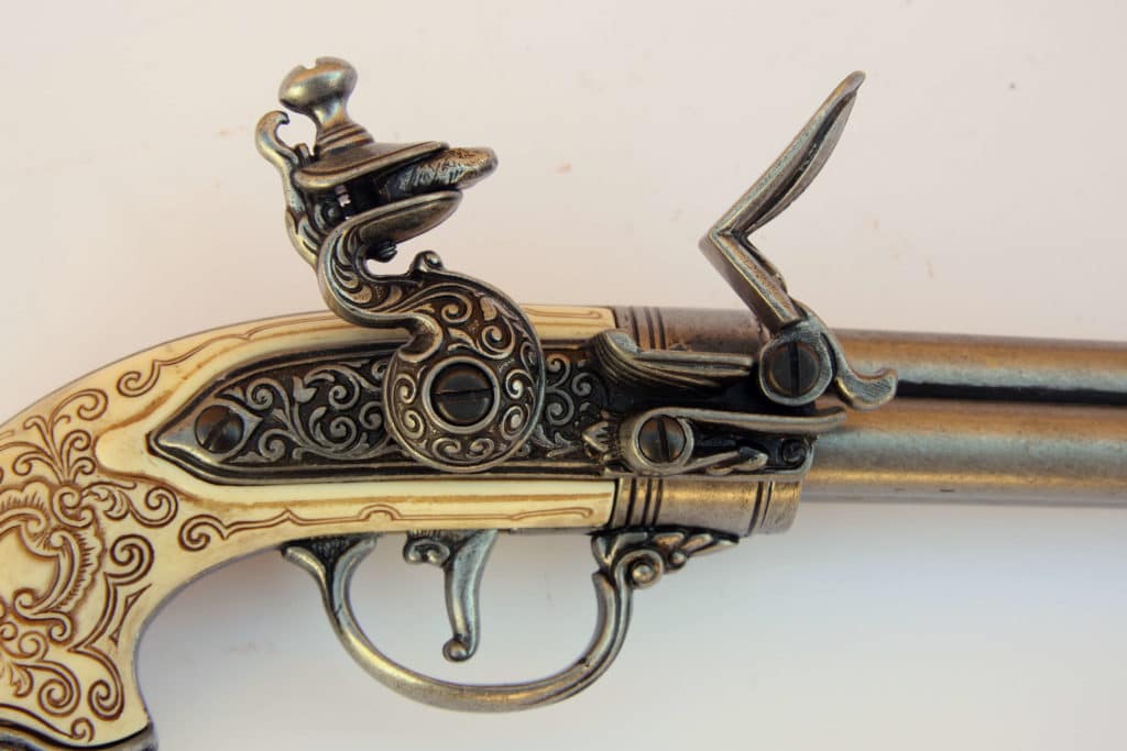 Italian Flintlock Pistol with 3 Barrels, Italy 1680 - Irongate Armory