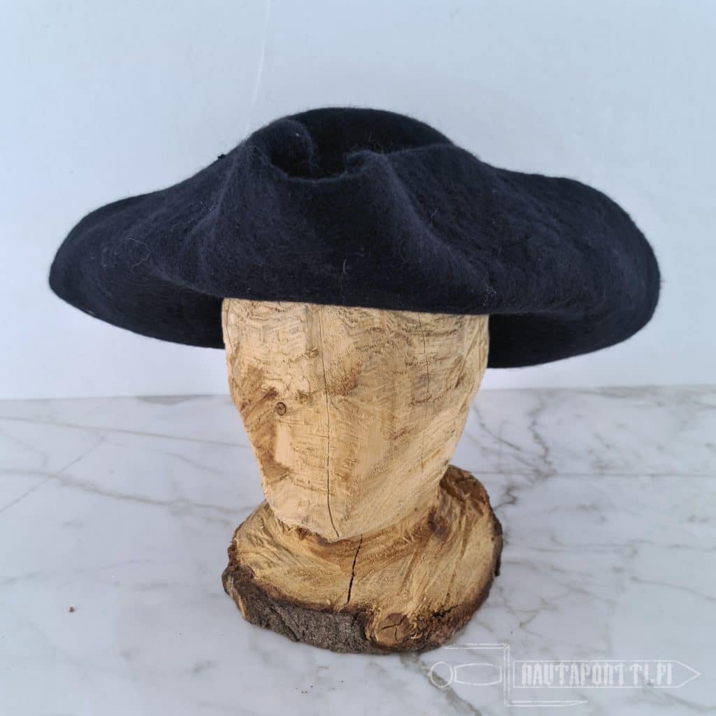 Adult Black Colonial Pirate Tricorne Hat With Gold Trim - One Size Fits All Unisex Costume
