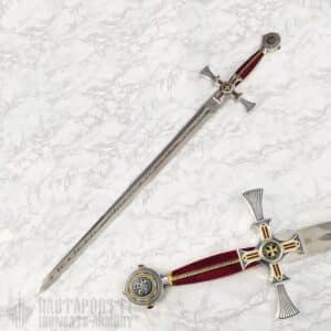 Templar Sword with gold damascene decoration