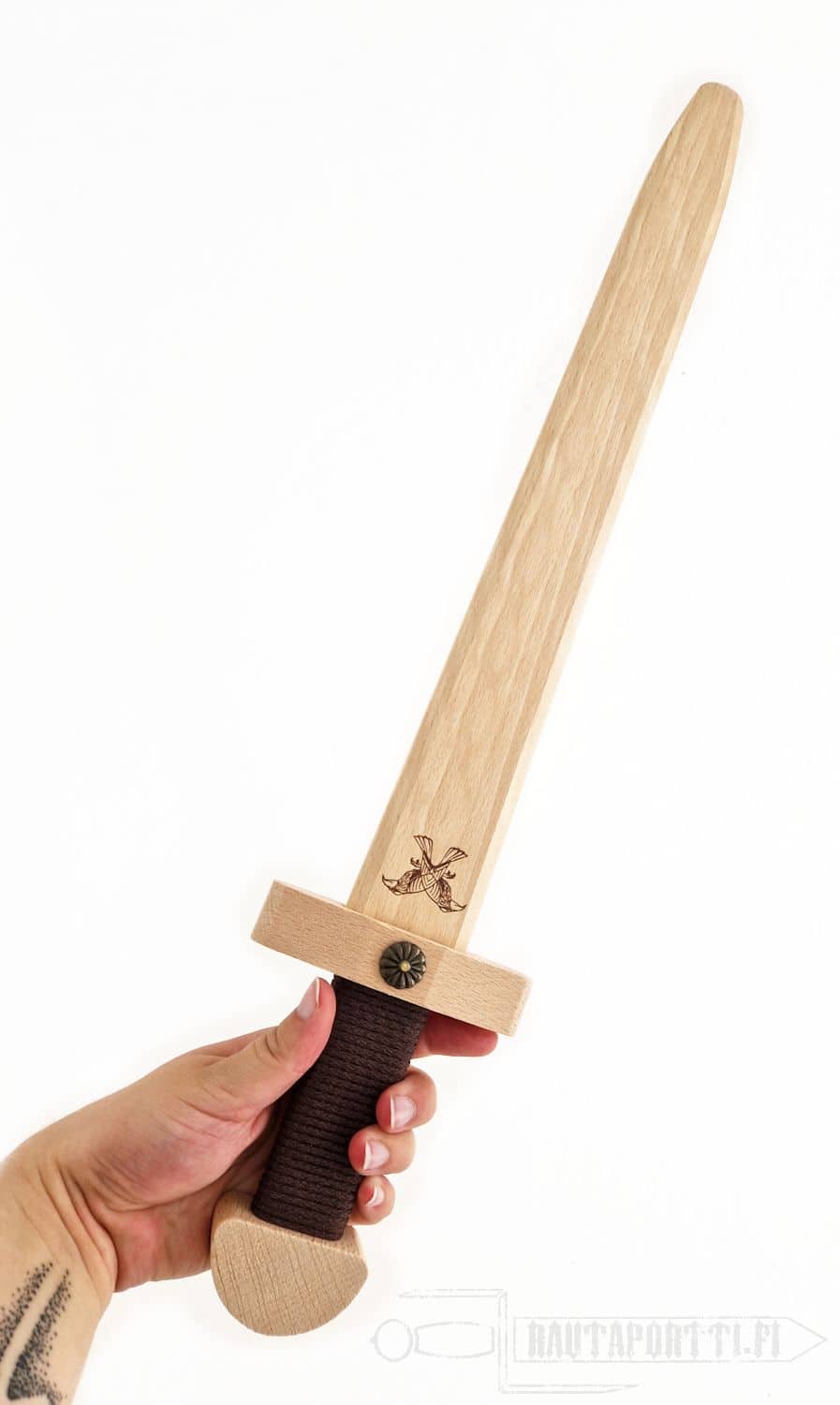 Wooden Viking Sword for Kids, with felt sheath and belt - Image 4