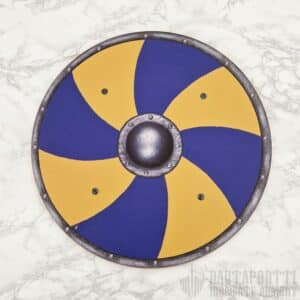 Blue and Yellow Viking Shield for Kids