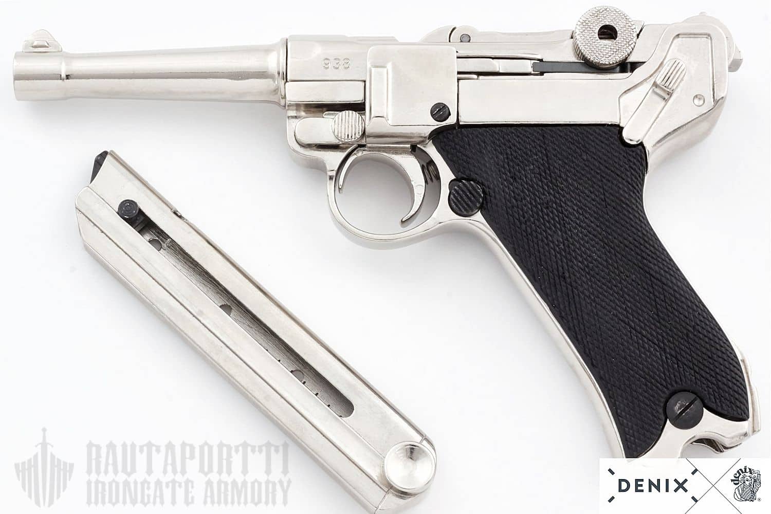 Nickel-plated Parabellum Luger P08 pistol, Germany 1898 - Irongate