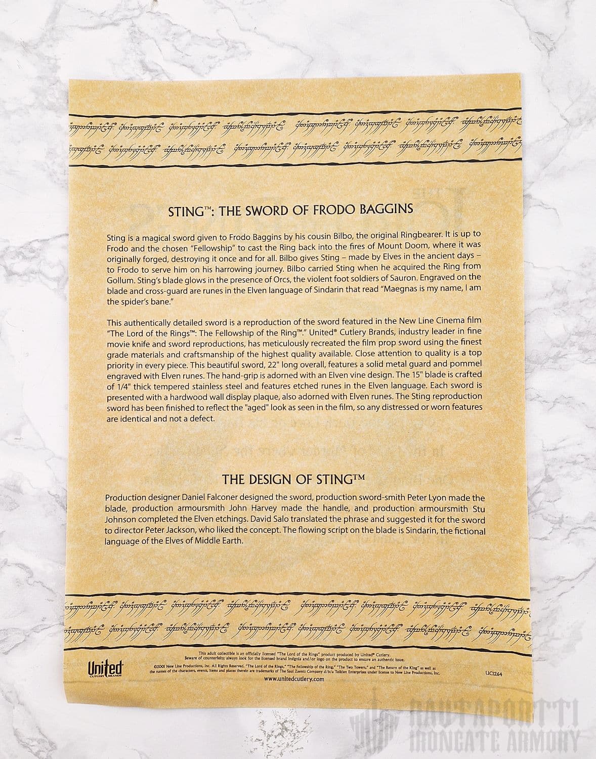 Lord of the Rings - Sting, the Sword of Frodo Baggins - Image 15