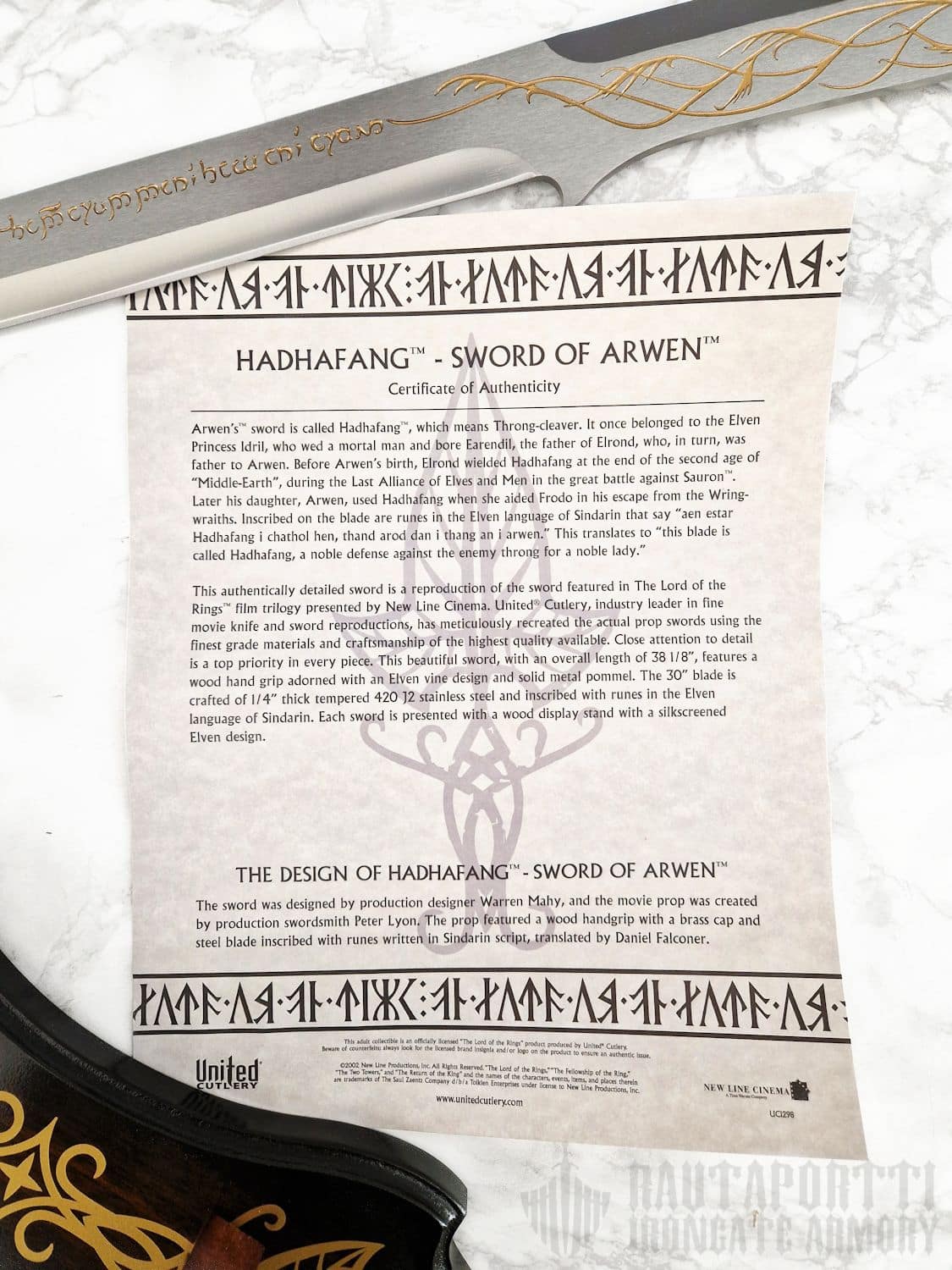 Lord of the Rings - Hadhafang, the Sword of Arwen - Image 20