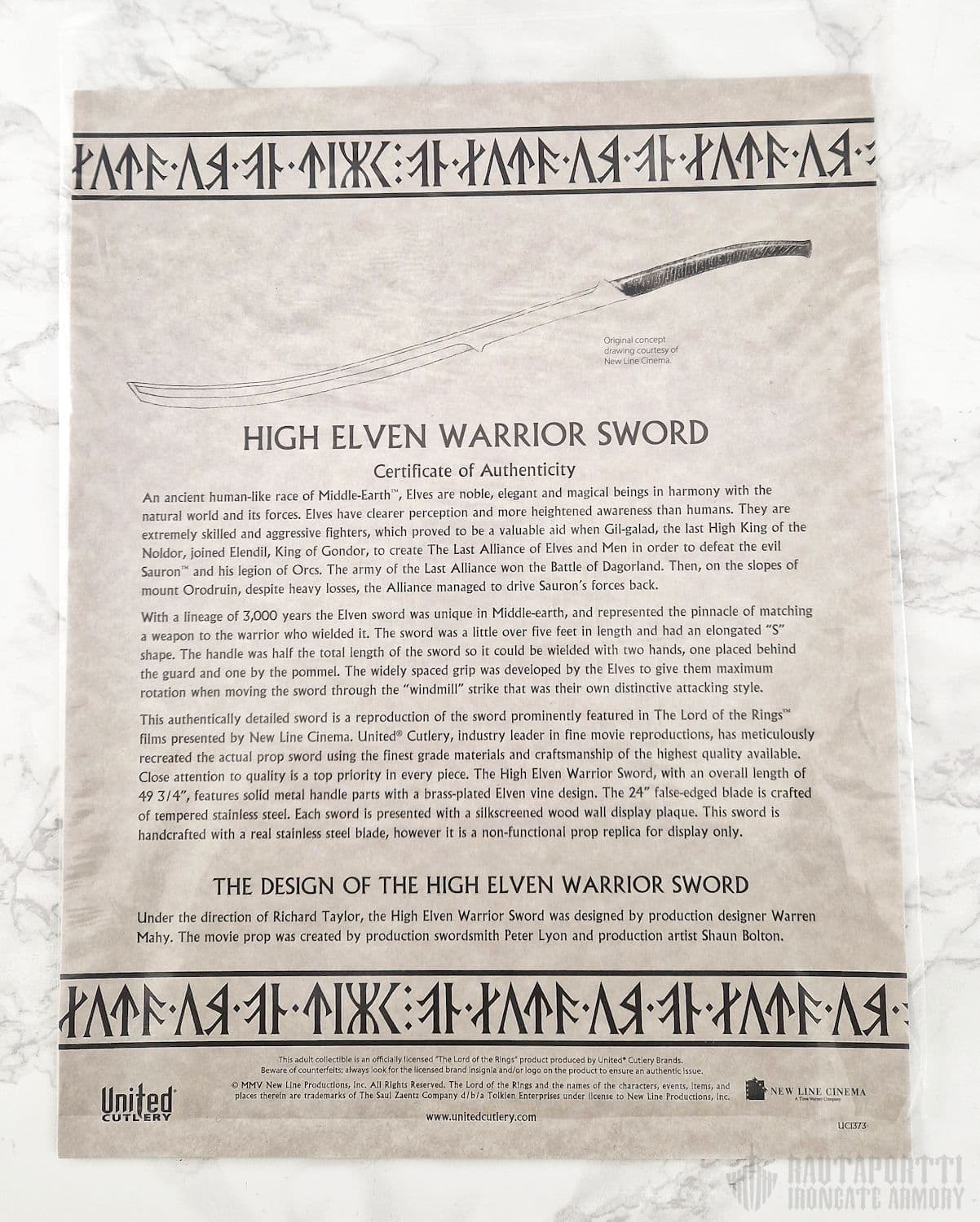 Lord of the Rings - High Elven Warrior Sword - Image 16