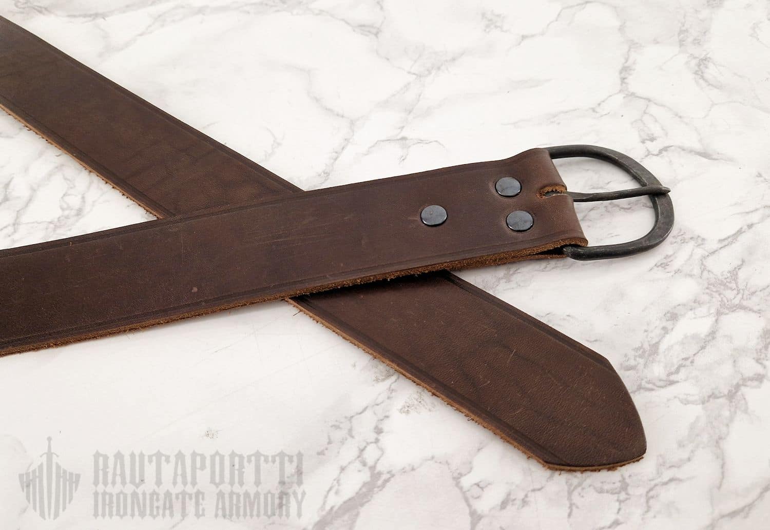 Leather Belt with forged Iron Buckle - Image 2