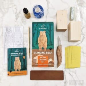 Wood Carving Kit - Standing Bear Statue