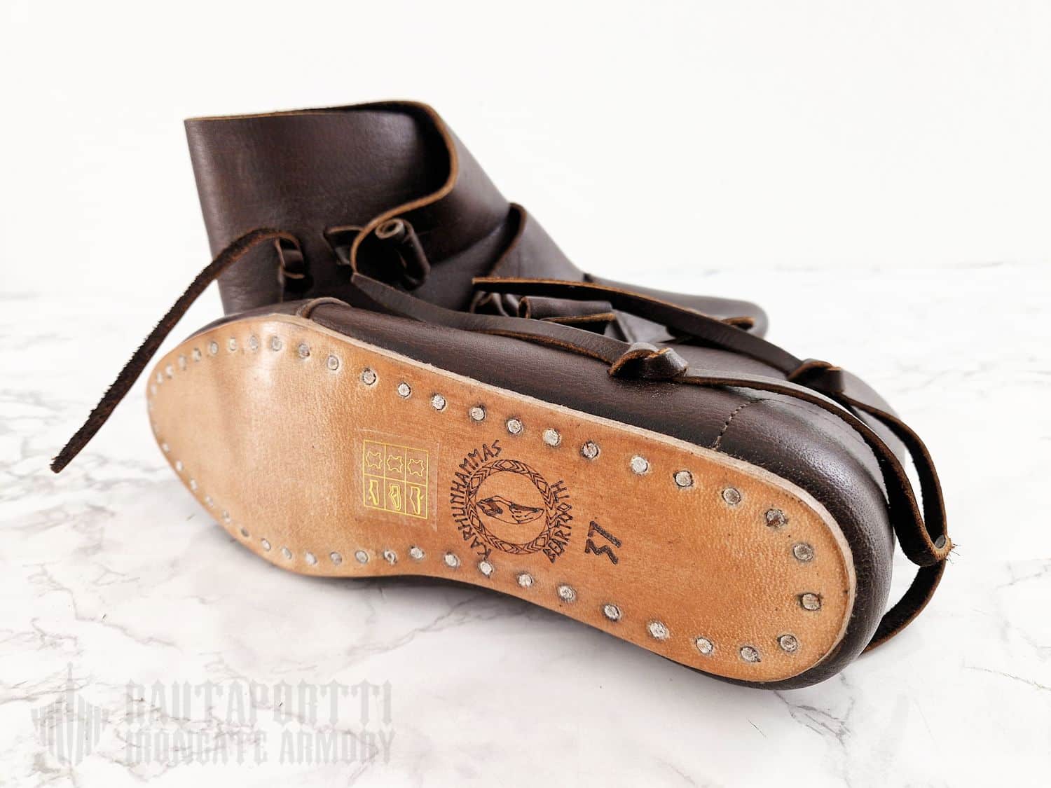 Early Medieval Jorvik Shoes with 2 Leather Buttons - Image 8