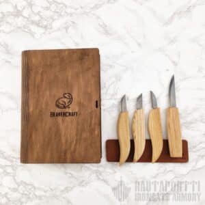 Woodcarving Starter Set - 4 Basic Knives in Book Case