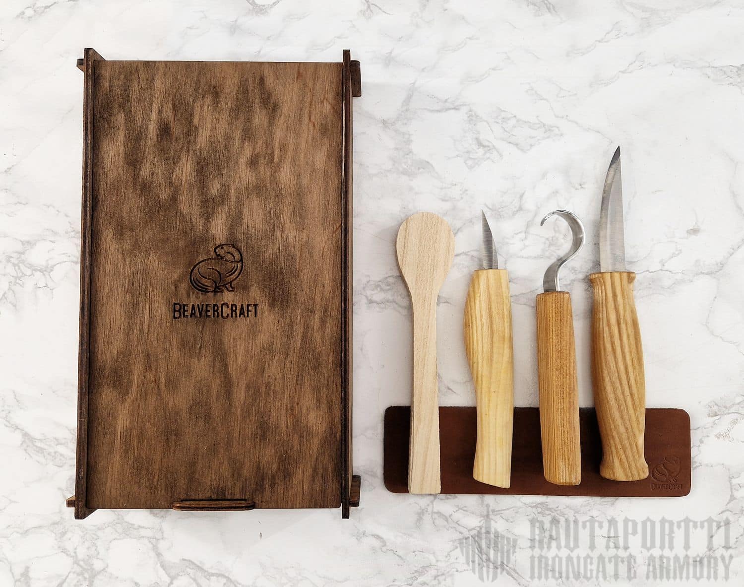 Spoon Carving Set in Giftbox -3 knives & Spoon Blank - Image 2