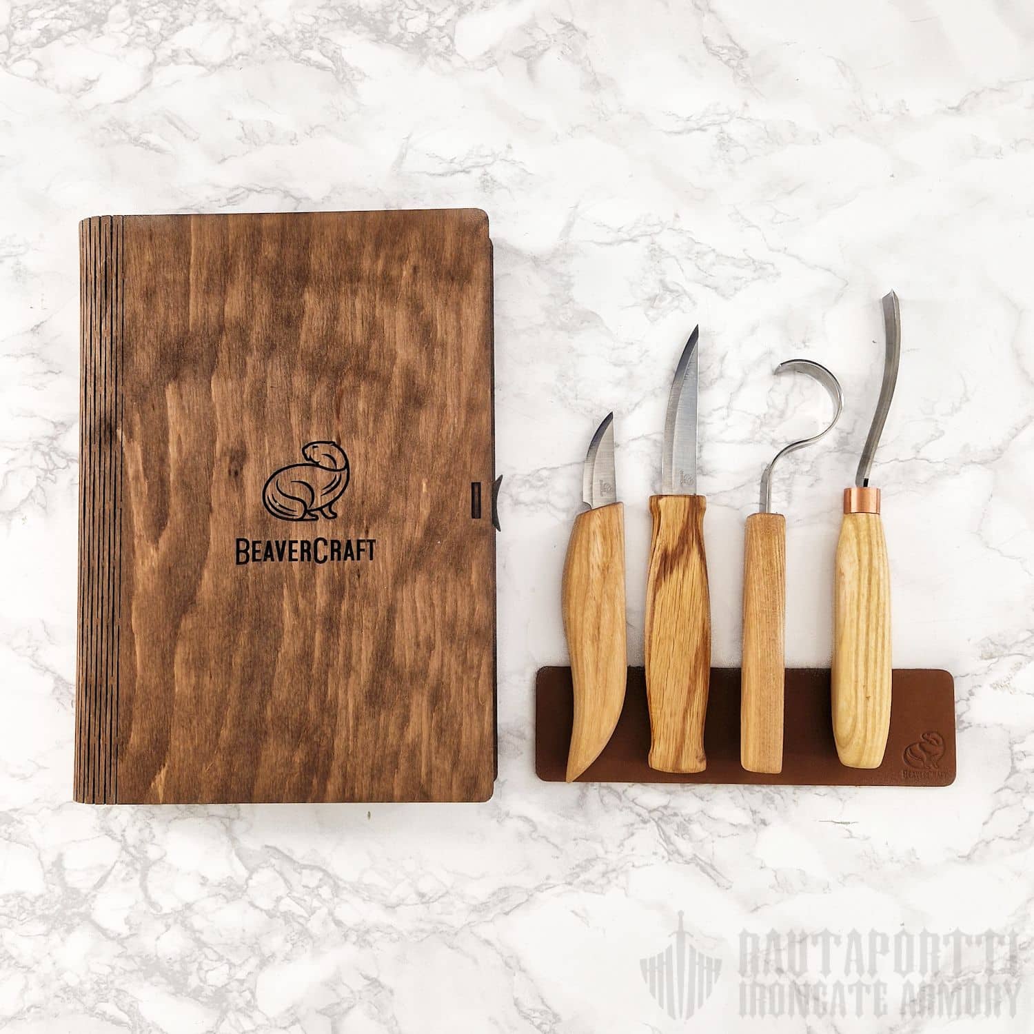 Spoon and Kuksa Carving Set - 4 Tools in Book Case