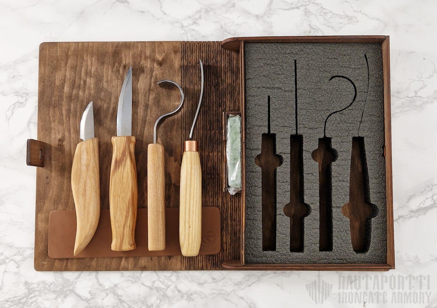 Spoon and Kuksa Carving Set - 4 Tools in Book Case - Image 3