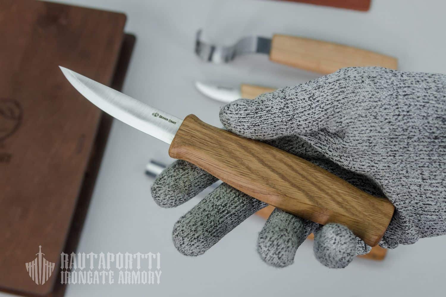 Spoon and Kuksa Carving Set - 4 Tools in Book Case - Image 6