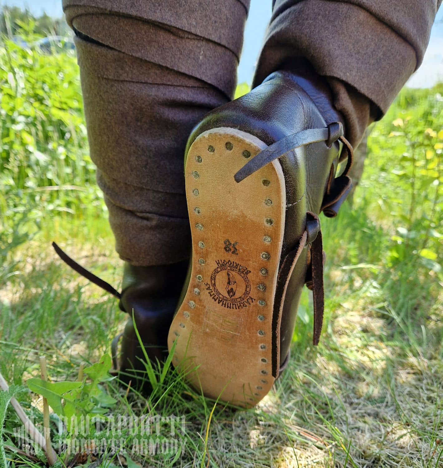 Early Medieval Jorvik Shoes with 2 Leather Buttons - Image 9