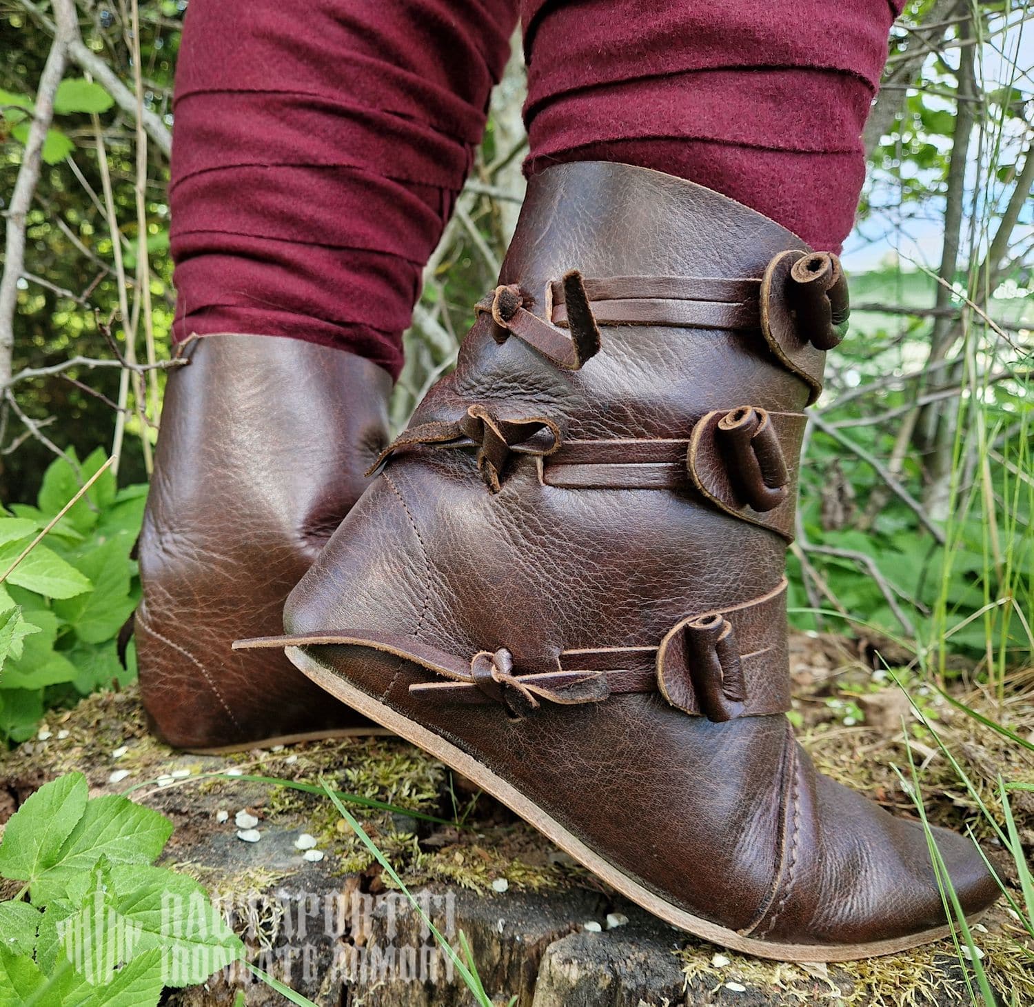 Jorvik Viking Shoes with 3 Leather Buttons - Image 2