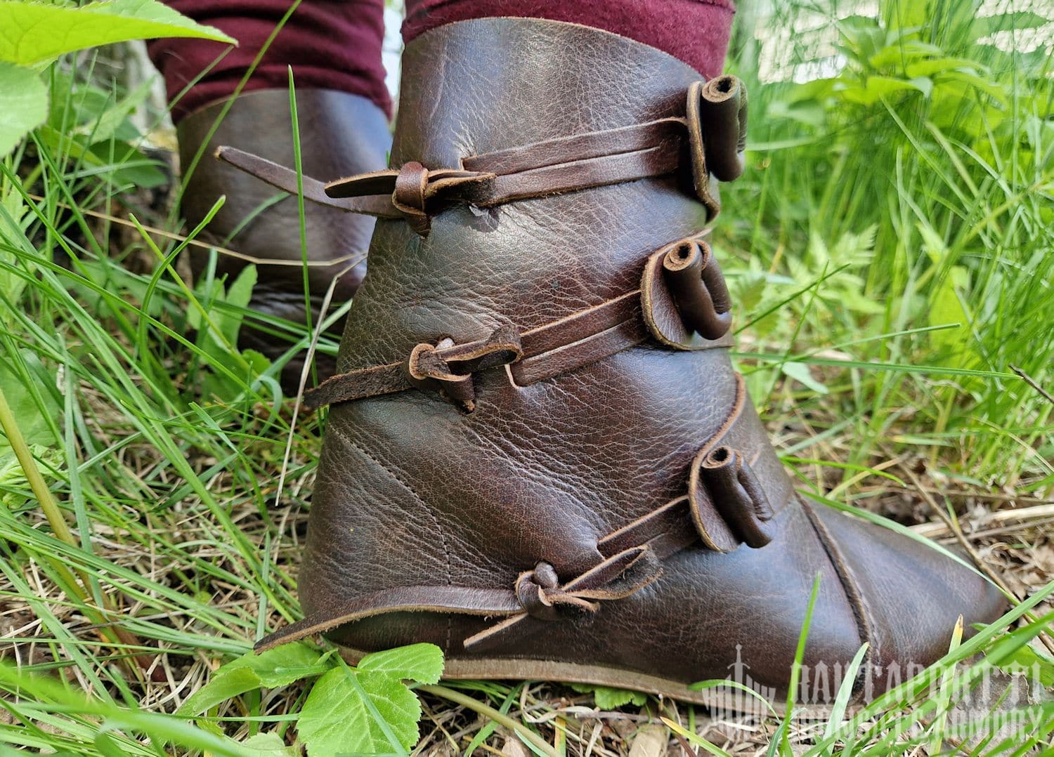 Jorvik Viking Shoes with 3 Leather Buttons - Image 4