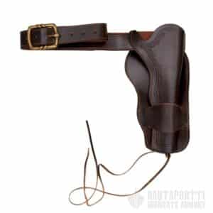Brown Leather Belt and Revolver Holster