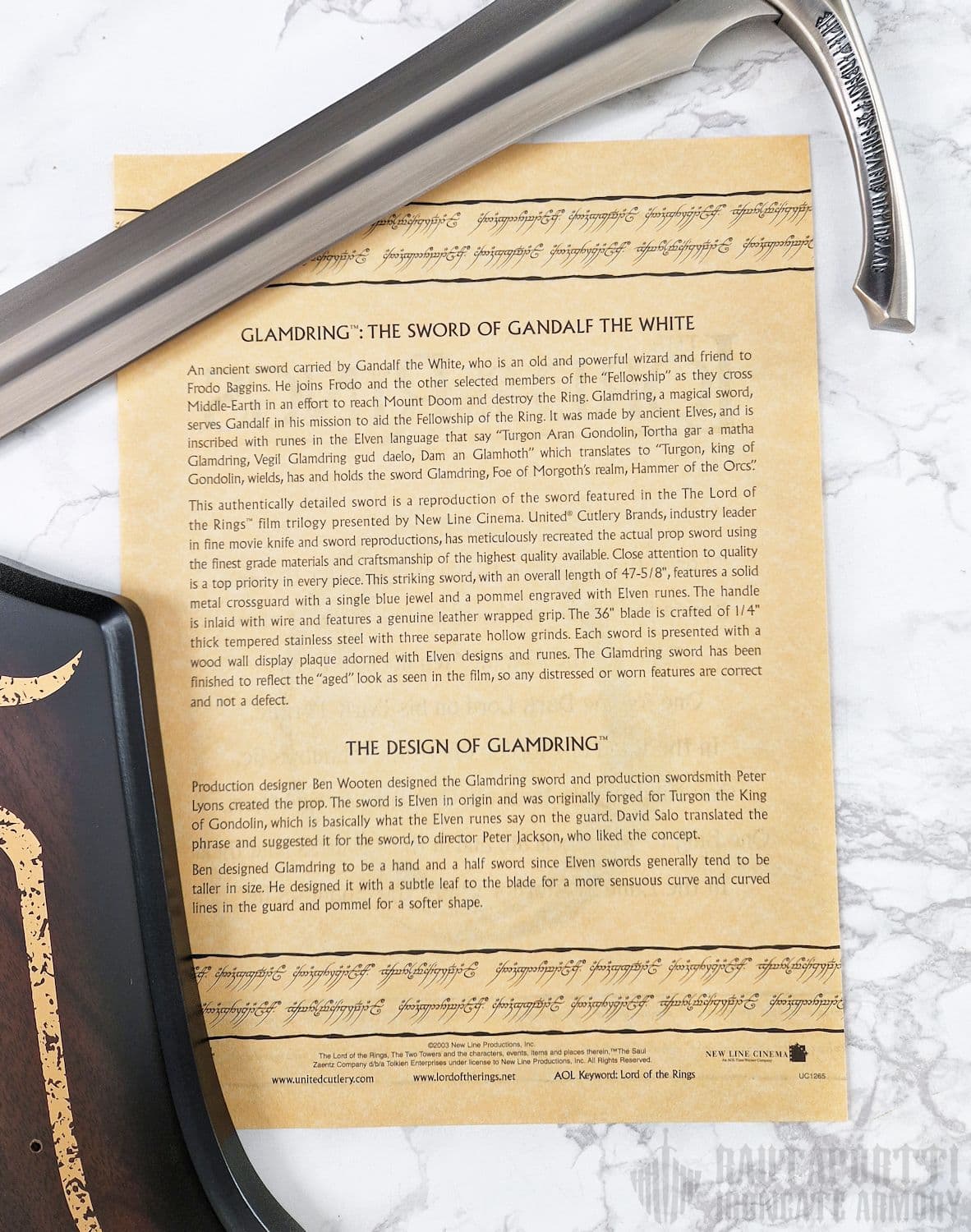 Lord of the Rings - Glamdring, The Sword of Gandalf - Image 7