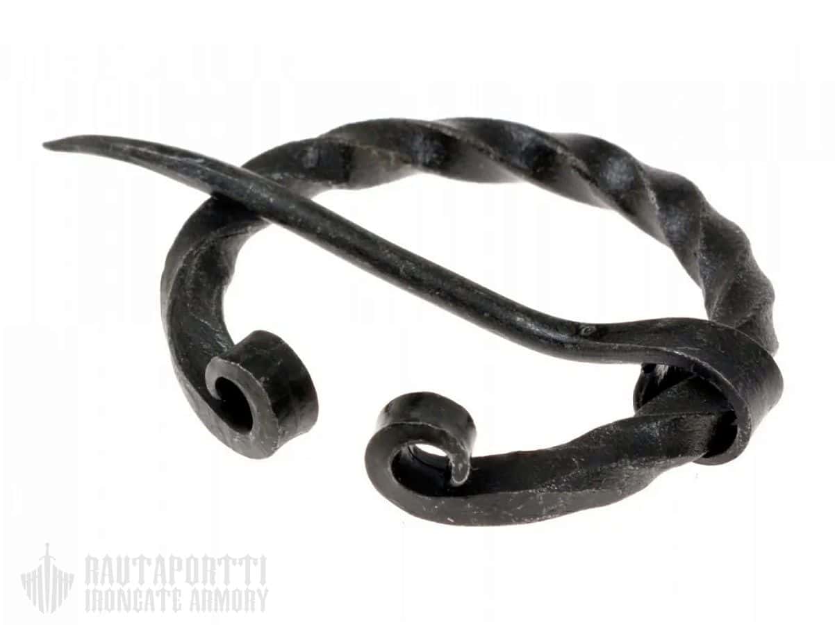 Twisted Horseshoe Brooch with Curled Ends - Image 3
