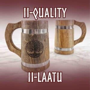 Wooden Tankard with Tree of Life (II-QUALITY)