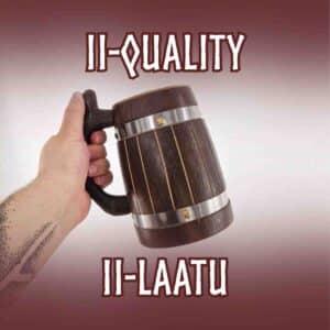 Wooden Barrel Tankard with Steel Insert (II-QUALITY)